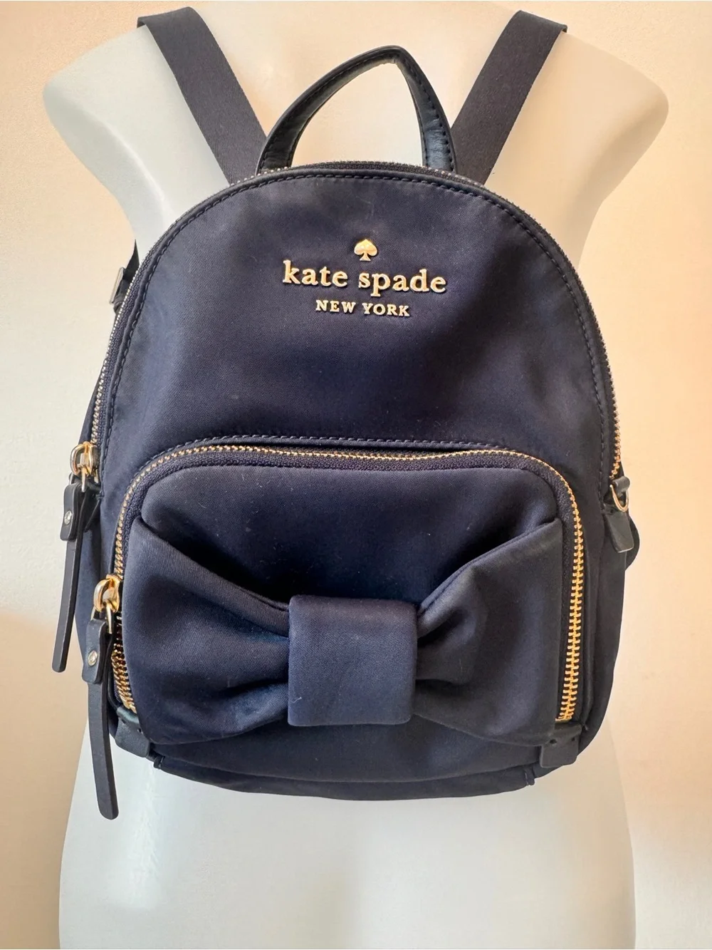 Kate Spade Navy Blue Bow Backpack